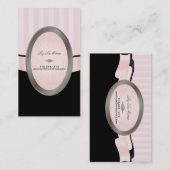 PixDezines Zwart, Roze, Wit, verstelbare strepen Visitekaartje (Voorkant / Achterkant)