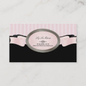 PixDezines Zwart, Roze, Wit, verstelbare strepen Visitekaartje (Achterkant)
