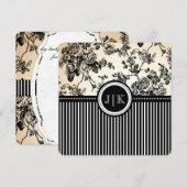 PixDezines zwart/toile/rozen (Voorkant / Achterkant)