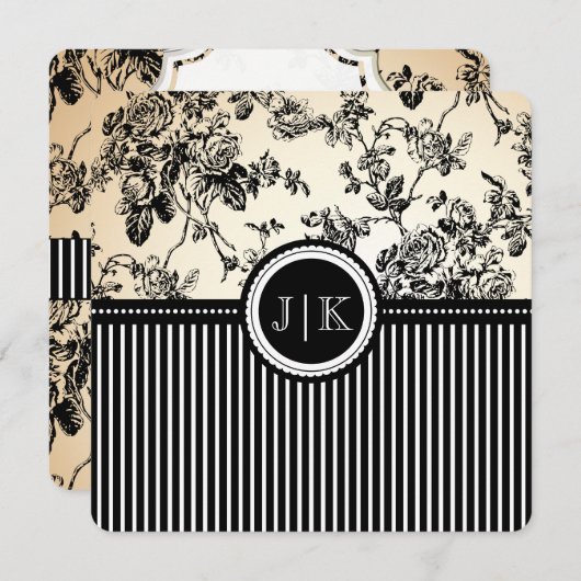 PixDezines zwart/toile/rozen (Voorkant / Achterkant)