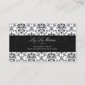 PixDezines Zwart+Wit Dolcè  Damask Visitekaartje (Achterkant)