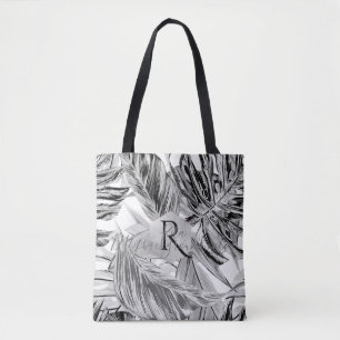PixDezines Zwart+Wit Groenery, Tropische Monstera Tote Bag