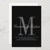 PixDezines Zwart+Wit Huwelijk Kaart (Voorkant / Achterkant)