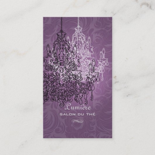 PixDezines Zwart+Wit Kroonluchter/DIY achtergrond Visitekaartje (Voorkant)