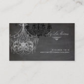 PixDezines Zwart+Wit Kroonluchter/krijtbord Visitekaartje (Achterkant)