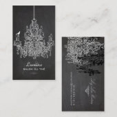 PixDezines Zwart+Wit Kroonluchter/krijtbord Visitekaartje (Voorkant / Achterkant)