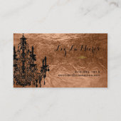 PixDezines zwart+wit kroonluchters/faux koper Visitekaartje (Achterkant)