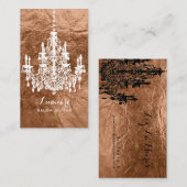 PixDezines zwart+wit kroonluchters/faux koper Visitekaartje (Voorkant / Achterkant)