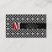 PixDezines Zwart+Wit Retro Clovers Visitekaartje (Achterkant)