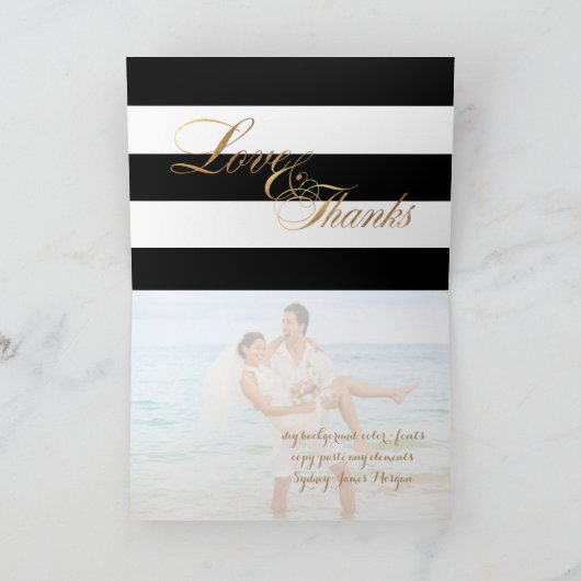 PixDezines zwart+wit+strepen bedankkaarten Bedankkaart (Binnen)