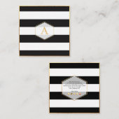 PixDezines ZWART + WIT STREPEN/DIY KLEUR Vierkante Visitekaartje (Voorkant / Achterkant)