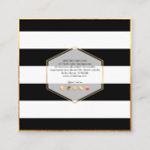 PixDezines ZWART + WIT STREPEN/DIY KLEUR Vierkante Visitekaartje (Achterkant)