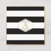 PixDezines ZWART + WIT STREPEN/DIY KLEUR Vierkante Visitekaartje (Voorkant)