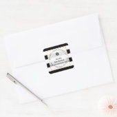 PixDezines zwart + wit strepen mitswa terug toevoe Vierkante Sticker (Envelop)