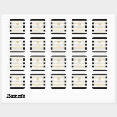 PixDezines zwart + wit strepen mitswa terug toevoe Vierkante Sticker (Vel)