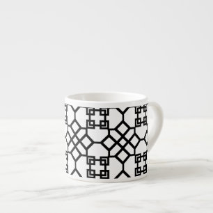 PixDezines zwarte chinoise trellis/diy achtergrond Espresso Kop