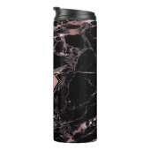 PixDezines ZWARTE FAUX ROSE GOLD VEINS Thermosbeker (Geroteerd rechts)