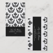 PixDezines zwarte firenze damast Visitekaartje (Voorkant / Achterkant)