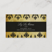 PixDezines zwarte firenze damast Visitekaartje (Achterkant)