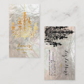 PixDezines zwarte+goudblazers/faux zilver Visitekaartje (Voorkant / Achterkant)