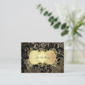 PixDezines ZWARTE LACE/FAUX PARCHMENT Visitekaartje (Staand voorkant)