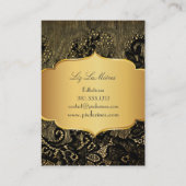 PixDezines ZWARTE LACE/FAUX PARCHMENT Visitekaartje (Achterkant)