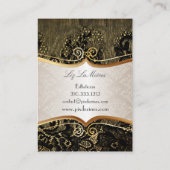 PixDezines  ZWARTE LACE/FAUX PARCHMENT Visitekaartje (Achterkant)