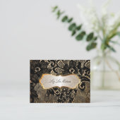 PixDezines  ZWARTE LACE/FAUX PARCHMENT Visitekaartje (Staand voorkant)