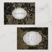 PixDezines ZWARTE LACE/FAUX PARCHMENT Visitekaartje (Voorkant / Achterkant)