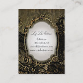PixDezines ZWARTE LACE/FAUX PARCHMENT Visitekaartje (Achterkant)
