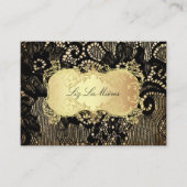 PixDezines  ZWARTE LACE/FAUX PARCHMENT Visitekaartje (Voorkant)