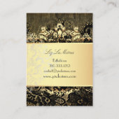 PixDezines  ZWARTE LACE/FAUX PARCHMENT Visitekaartje (Achterkant)