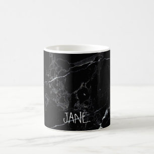 PixDezines ZWARTE MARBLE Koffiemok