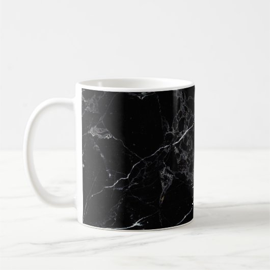 PixDezines ZWARTE MARBLE Koffiemok (Links)