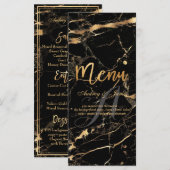 PixDezines Zwarte Marmer/Glans Menu/Nep Goud Menu (Voorkant / Achterkant)