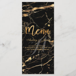 PixDezines Zwarte Marmer/Glans Menu/Nep Goud Menu