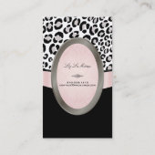 PixDezines Zwarte, Roze, Witte Luipaardvlekken Visitekaartje (Achterkant)