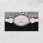 PixDezines Zwarte, Roze, Witte Luipaardvlekken Visitekaartje (Achterkant)