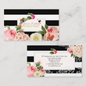 PixDezines zwarte strepen primrose, pinda's Visitekaartje (Voorkant / Achterkant)