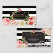 PixDezines zwarte strepen primrose, pinda's Visitekaartje (Voorkant / Achterkant)