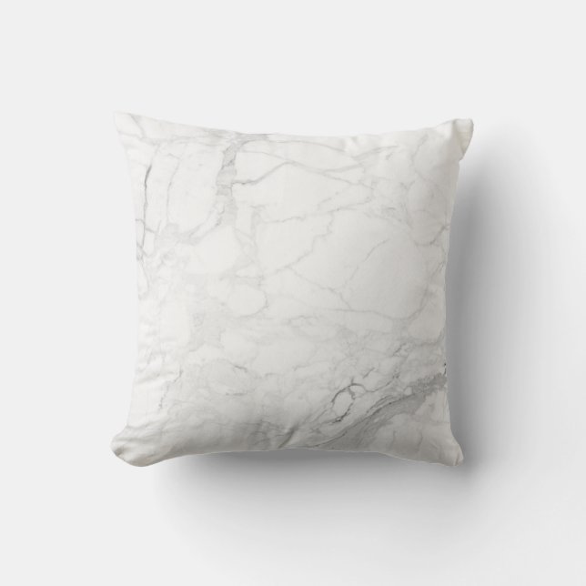 PixDezines Zwarte + Witte Marmeren Aderen Kussen (Voorkant)