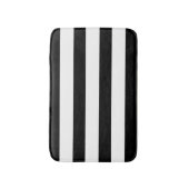 PixDezines zwarte/witte strepen/grijze kleur Badmat (Voorkant Verticaal)