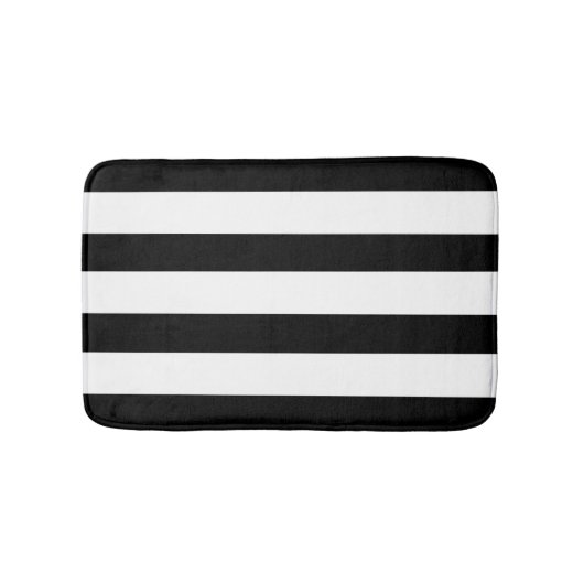 PixDezines zwarte/witte strepen/grijze kleur Badmat (Voorkant)