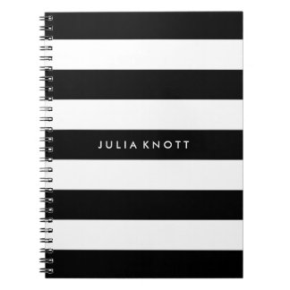 PixDezines zwarte+witte strepen/verstelbare/DIY co Notitieboek