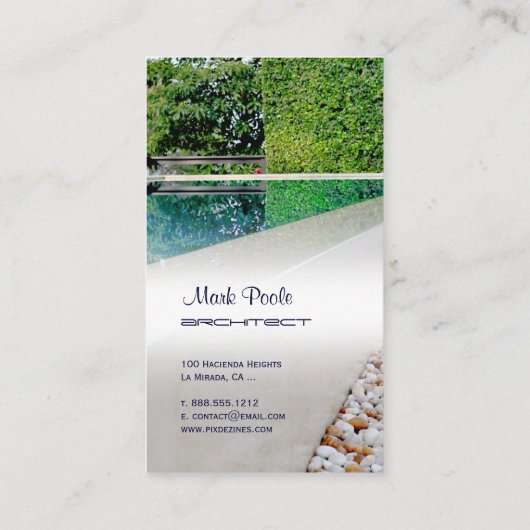 PixDezines zwembad/dij sjabloon Visitekaartje (Achterkant)