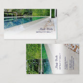 PixDezines zwembad/dij sjabloon Visitekaartje (Voorkant / Achterkant)