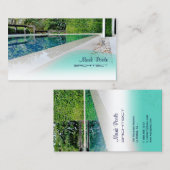 PixDezines zwembad/dij sjabloon Visitekaartje (Voorkant / Achterkant)