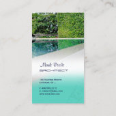 PixDezines zwembad/dij sjabloon Visitekaartje (Achterkant)