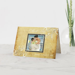 PixDezines  zwemmen/bruiloft Dank u Bedankkaart