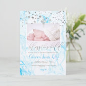 PixDezines ZWES DIT KIND, FAUX SILVER+MARBLE Kaart (Staand voorkant)